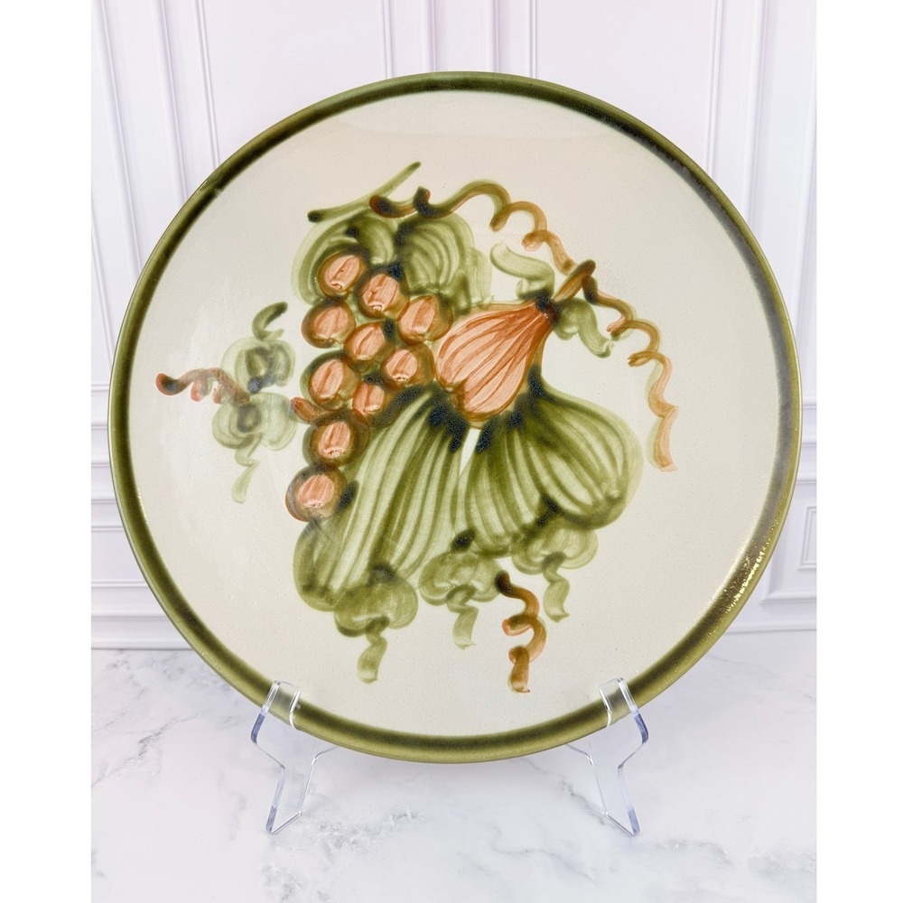 VTG Louisville Pottery John B. Taylor Large Round Serving Platter Harvest Grape